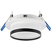 Ecola GX53 H4 SP5372 светильник встраив. Спот с черной полосой Белый матовый с матовым рассеивателем 110х65 (к+) SR532CECB