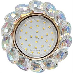 Ecola GX53 H4 5342 Glass Круглый с большими хрусталиками Прозр.искристый/Золото 56x125 (к+) FM53RVECB - фото 10231