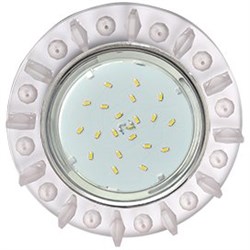 Ecola GX53 H4 5361 Glass Круг с квадр. матовыми стразами/фон матовый/центр.часть хром 52x120 (к+) FN53RNECB - фото 10265