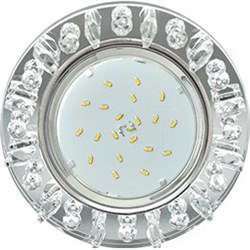 Ecola GX53 H4 5361 Glass Круг с квадратными прозрачными стразами /фон зерк./центр.часть хром 52x120 (к+) FK53RNECB - фото 10266