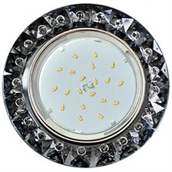 Ecola GX53 H4 5361 Glass Круг с крупными стразами Конус/фон черн./центр.часть хром 52x120 (к+) FQ53RGECB - фото 10273