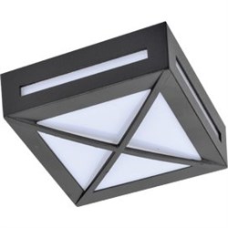 Ecola GX53 LED 3083W светильник накладной IP65 матовый Квадрат с решеткой металл. 1*GX53 Черный 136x136x55 FB53SGECH - фото 10548