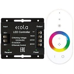 Ecola LED strip RGB RF controller 24A 288W 12V (576W 24V) с кольцевым сенсорным белым радиопультом RFC24WESB - фото 11260