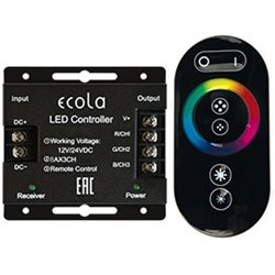 Ecola LED strip RGB RF controller 24A 288W 12V (576W 24V) с кольцевым сенсорным черным радиопультом RFC24BESB - фото 11261