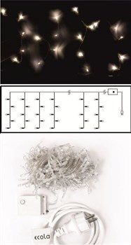 Ecola LED гирлянда 220V  IP44 Бахрома 5x0.5м 135Led 4000K, 8 режимов, прозр.провод с вилкой N4RV05ELC - фото 11300