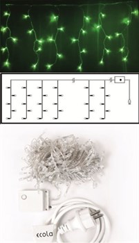 Ecola LED гирлянда 220V  IP44 Бахрома 5x0.5м 135Led Зеленый Green, 8 режимов, прозр.провод с вилкой N4GM05ELC - фото 11302