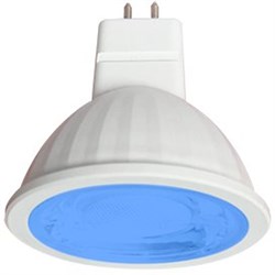 Ecola MR16   LED color  9,0W  220V GU5.3 Blue Синий (насыщенный цвет) прозрачная 47х50 M2CB90ELY - фото 11490