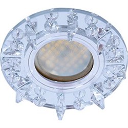 Ecola MR16 DL1661 GU5.3 Glass Стекло Круг с квадратными прозрачными стразами /фон зерк./центр.часть хром 42x95 FK16RNECB - фото 11686