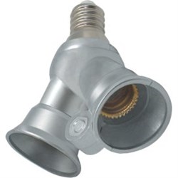 Ecola base Переходник с цоколя E14 на 2хE14 Серебряный F4T24SEAY - фото 2574