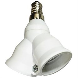 Ecola base Переходник с цоколя E14 на 2хE27 Белый _ 15480011 F4T27WEAY - фото 2575