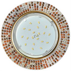 Ecola GX53 H4 5319 Glass Круг с  прозр.-янтарной мозаикой/фон зерк./центр.часть черненая бронза 40x123 (к+) FQ53RMECB - фото 3092