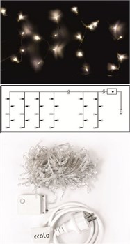 Ecola LED гирлянда 220V  IP44 Бахрома 5x0.5м 135Led 4000K, 8 режимов, прозр.провод с вилкой N4RV05ELC - фото 4182