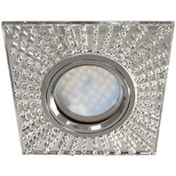 Ecola MR16 DL1659 GU5.3 Glass Стекло Квадрат с прозр.стразами (оправа хром)/фон зерк./центр.часть хром 30x95x95 FW16SGECB - фото 4563