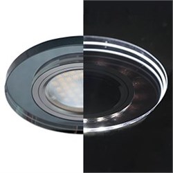 Ecola MR16 LD1650 GU5.3 Glass Стекло с подсветкой Круг Черный / Черный хром 25x95 (кd74) SB1650EFF - фото 4654