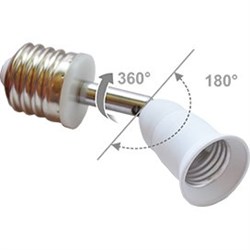 Ecola base Переходник с цоколя E27 на E27 на шарнире 360°/180° 45мм без выключателя Белый A7T17WEAY - фото 9722