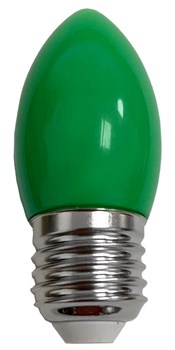 Ecola candle   LED color  2,0W 220V E27 Green свеча Зеленая матовая колба 82x37 C7TG20ELY - фото 9792