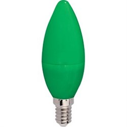 Ecola candle   LED color  6,0W 220V E14 Green свеча Зеленая матовая колба 103x37 C4TG60ELY - фото 9796