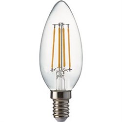 Ecola candle   LED Premium  6,0W  220V E14 2700K 360° filament прозр. нитевидная свеча (Ra 80, 100 Lm/W, КП=0) 96х37 N4QW60ELC - фото 9799