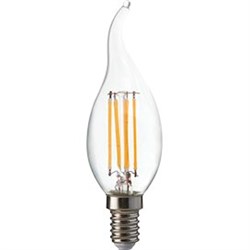 Ecola candle   LED Premium  6,0W  220V E14 2700K 360° filament прозр. нитевидная свеча на ветру (Ra 80, 100 Lm/W, КП=0) 125х37 N4UW60ELC - фото 9800