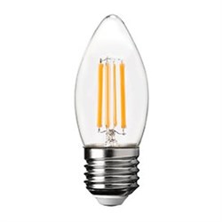 Ecola candle   LED Premium  7,0W  220V E27 2700K 360° filament прозр. нитевидная свеча (Ra 80, 100 Lm/W, КП=0) 96х37 N7QW70ELC - фото 9810