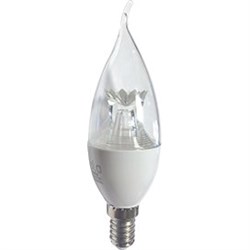 Ecola candle   LED Premium  8,0W 220V  E14 4000K прозрачная свеча на ветру с линзой (композит) 130x37 C4UV80ELC - фото 9823