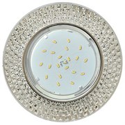 Ecola GX53 H4 5319 Glass Круг с  прозр.  мозаикой/фон зерк./центр.часть хром 40x123 (к+) FC53RMECB