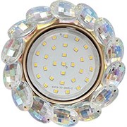 Ecola GX53 H4 5342 Glass Круглый с большими хрусталиками Прозр.искристый/Золото 56x125 (к+) FM53RVECB