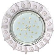 Ecola GX53 H4 5361 Glass Круг с квадр. матовыми стразами/фон матовый/центр.часть хром 52x120 (к+) FN53RNECB