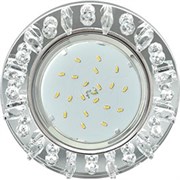 Ecola GX53 H4 5361 Glass Круг с квадратными прозрачными стразами /фон зерк./центр.часть хром 52x120 (к+) FK53RNECB