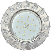 Ecola GX53 H4 5361 Glass Круг с крупными  прозр. стразами Елочка/фон зерк./центр.часть хром 54x120 (к+) FE53RNECB