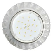 Ecola GX53 H4 5361 Glass Круг с крупными матовыми стразами Конус/фон мат./центр.часть хром 52x120 (к+) FN53RGEFB