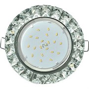 Ecola GX53 H4 5361 Glass Круг с крупными стразами Конус/фон зерк./центр.часть хром 52x120 (к+) FK53RGECB