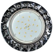 Ecola GX53 H4 5361 Glass Круг с крупными стразами Конус/фон черн./центр.часть хром 52x120 (к+) FQ53RGECB