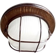 Ecola GX53 LED НБО-03-60-022 светильник Круг накладной IP65 дерево Орех 1*GX53 матовый с решеткой 220х84 TP53R5ECA