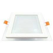 Ecola LED downlight встраив.2042 Квадратный даунлайт со стеклом и подсветкой с драйвером 12W 220V 4200K 160x160x35 DJRV12ELC