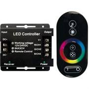 Ecola LED strip RGB RF controller 18A 216W 12V (432W 24V) с кольцевым сенсорным черным радиопультом RFC18AESB