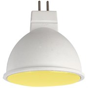 Ecola MR16   LED color  7,0W  220V GU5.3 Yellow Желтый матовая 47х50 M2TY70ELC