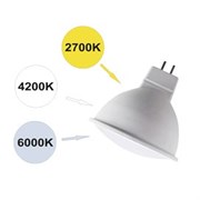 Ecola MR16   LED Premium  8,0W  220V GU5.3  с изменяемой цв.темп. (6500/4200/2700K) матовая 48x50 M2FT80ELC