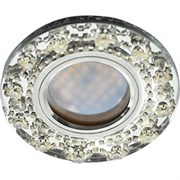 Ecola MR16 DL1660 GU5.3 Glass Стекло Круг с  прозрачными стразами Корона (оправа хром)/фон зерк./центр.часть хром 28x93 FW16RNECB