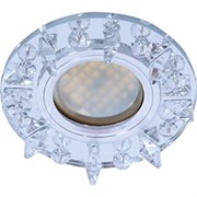 Ecola MR16 DL1661 GU5.3 Glass Стекло Круг с квадратными прозрачными стразами /фон зерк./центр.часть хром 42x95 FK16RNECB