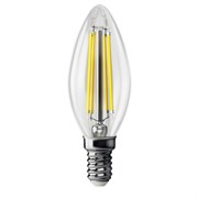 Ecola candle   LED Premium  7,0W  220V E14 6000K 360° filament прозр. нитевидная свеча (Ra 80, 100 Lm/W, КП=0) 96х37 N4QD70ELC