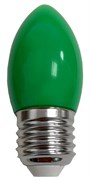 Ecola candle   LED color  2,0W 220V E27 Green свеча Зеленая матовая колба 82x37 C7TG20ELY