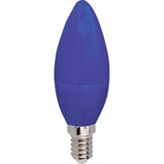 Ecola candle   LED color  6,0W 220V E14 Blue свеча Синяя матовая колба 103x37 C4TB60ELY