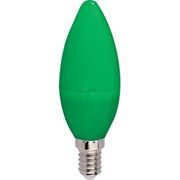 Ecola candle   LED color  6,0W 220V E14 Green свеча Зеленая матовая колба 103x37 C4TG60ELY