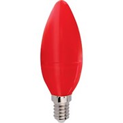 Ecola candle   LED color  6,0W 220V E14 Red свеча Красная матовая колба 103x37 C4TR60ELY