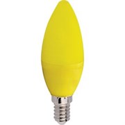 Ecola candle   LED color  6,0W 220V E14 Yellow свеча Желтая матовая колба 103x37 C4TY60ELY