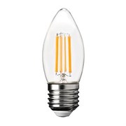 Ecola candle   LED Premium  7,0W  220V E27 2700K 360° filament прозр. нитевидная свеча (Ra 80, 100 Lm/W, КП=0) 96х37 N7QW70ELC