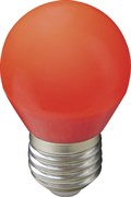 Ecola globe   LED color  2,0W G45 220V E27 Red шар Красный матовая колба 70x45 K7CR20ELB