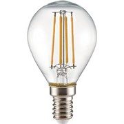 Ecola globe   LED Premium  6,0W G45 220V E14 2700K 360° filament прозр. нитевидный шар (Ra 80, 100 Lm/W, КП=0) 78х45 N4PW60ELC