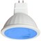 Ecola MR16   LED color  9,0W  220V GU5.3 Blue Синий (насыщенный цвет) прозрачная 47х50 M2CB90ELY - фото 11490